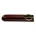 Brown Crocodile Embossed Leather Library Set